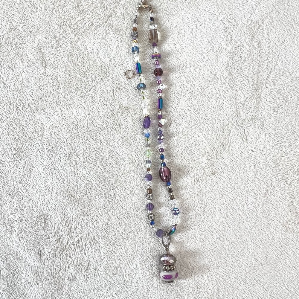 Artisan Beaded Necklace/Choker with Ceramic Pendant Host Pick - Picture 5 of 8